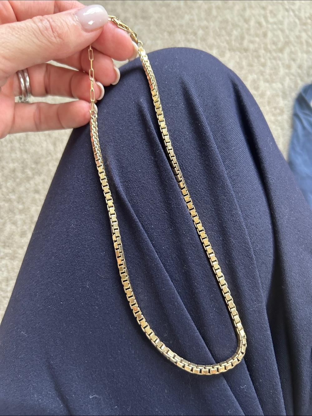 Jennifer Zeuner Delicate Gold-Tone Box Link Necklace for Women